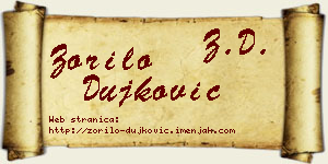 Zorilo Dujković vizit kartica